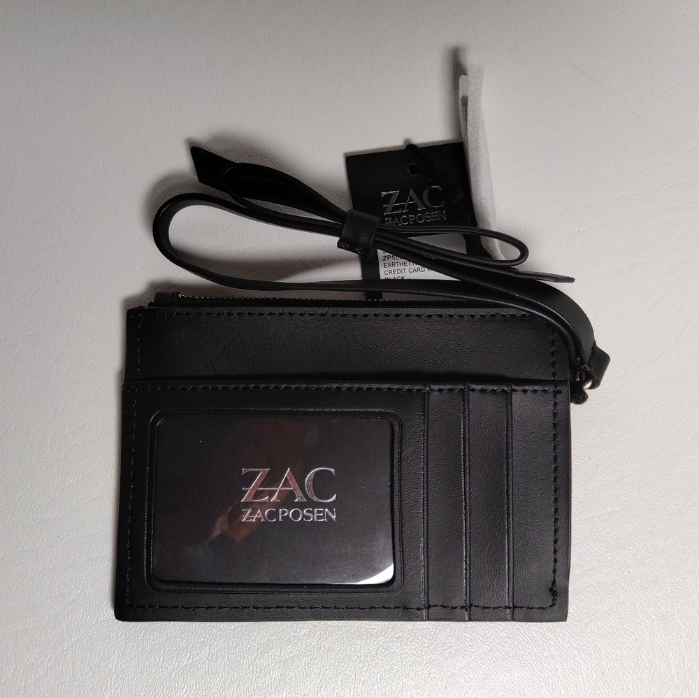 Zac Posen Black Leather Card Wristlet